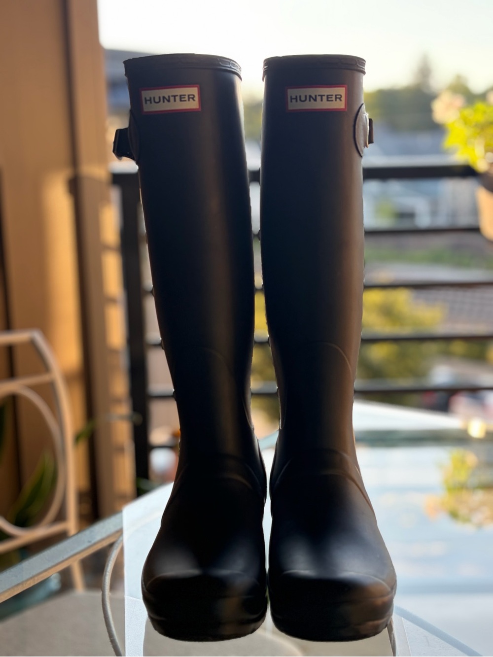 Hunter Tall Women's Rain Boots in Matte Black Size 7